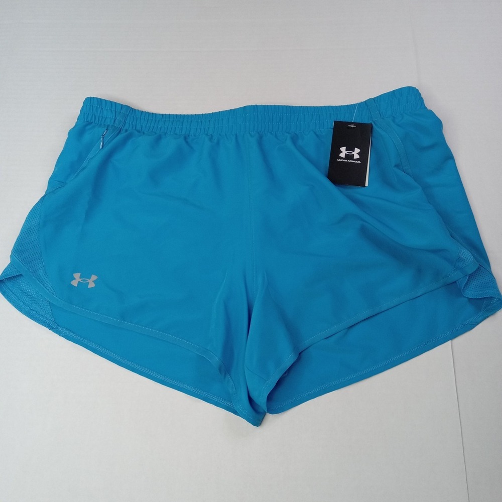 Under Armour Women's Fly 3" Shorts Size XL XLarge Blue 1382438 452 NWT NEW